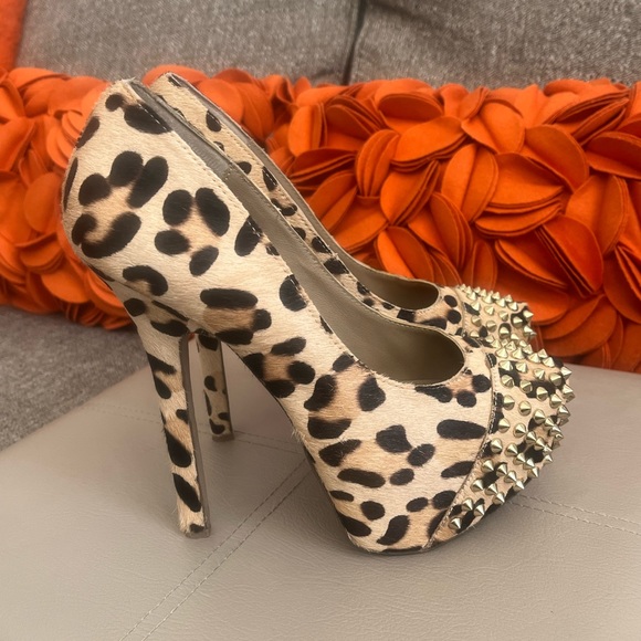 ❣️Steve Madden Leather&Pony Hair Leopard Stiletto Heels❣️
